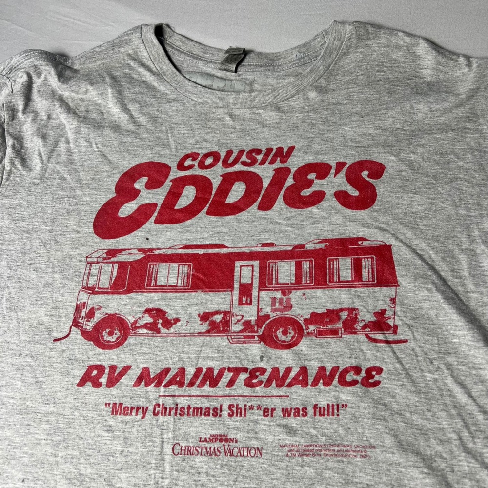 National Lampoons Christmas Vacation Cousin Eddie RV T-Shirt Gray Mens 2XL